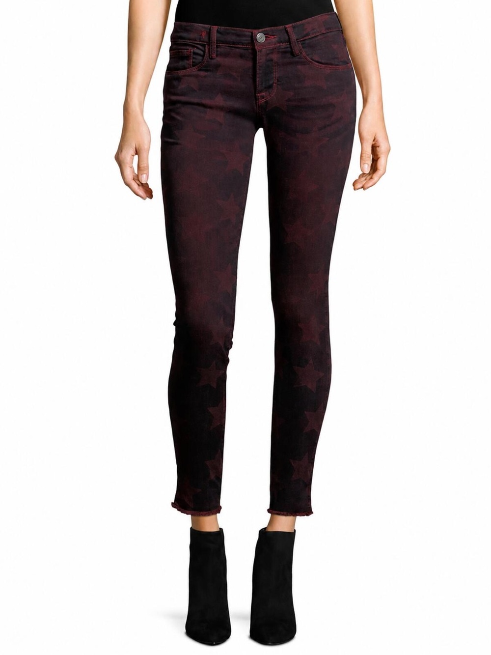 NWT Etienne Marcel Red Star Print Skinny Jeans Size 26 / inseam 28”